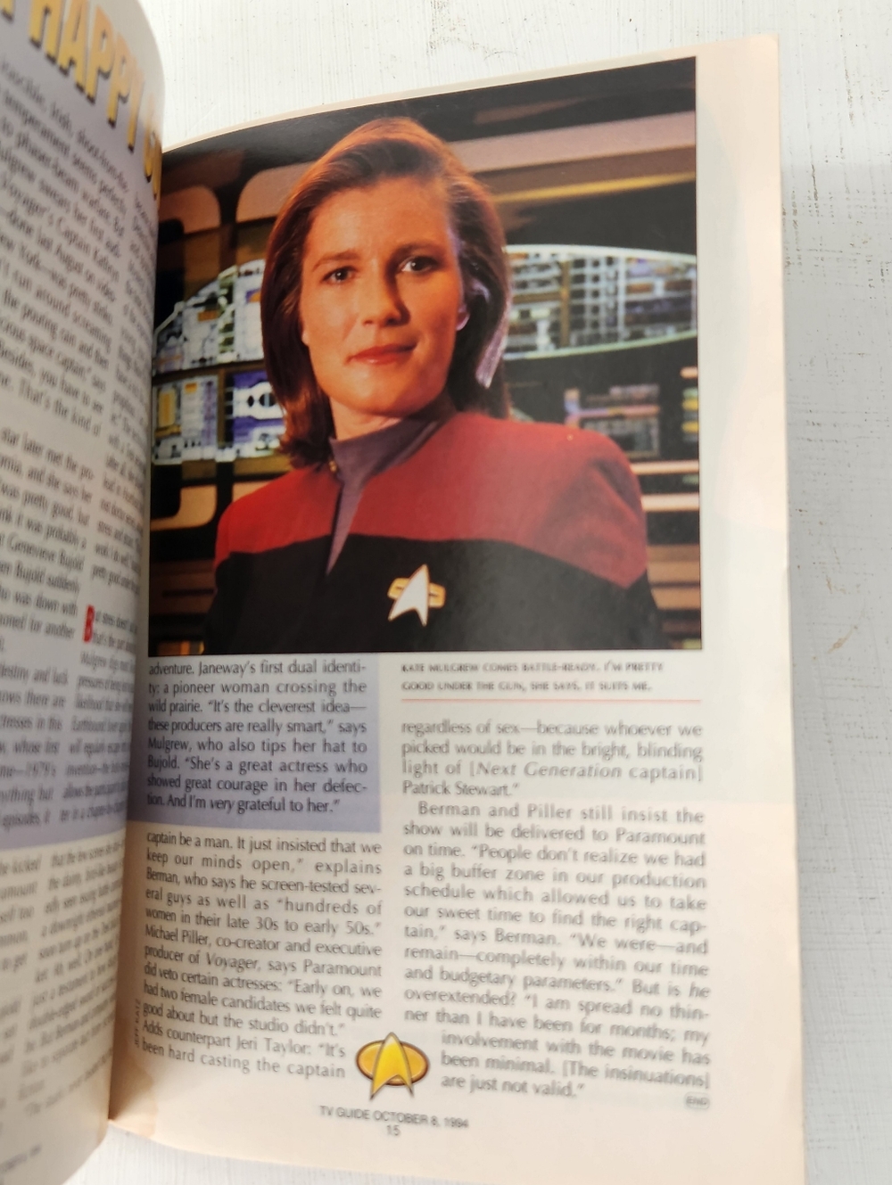 Vintage TV Guide 1994 October 8/14 Kate Mulgrew Star Trek Voyager - Picture 5 of 5